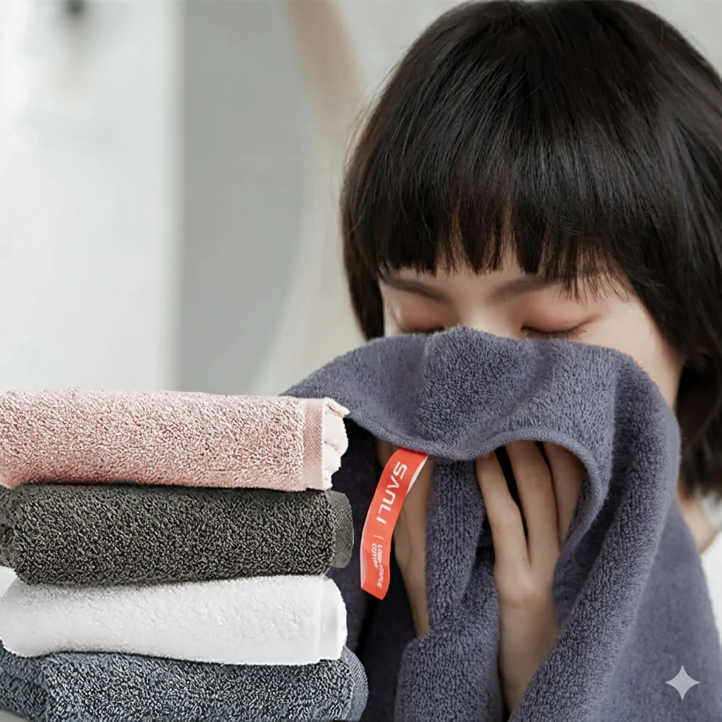 Sanli Pure Cotton Towel - Pink, 34x74cm, 100g